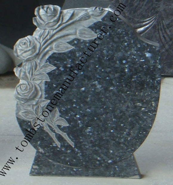 rose carving granite headstone27